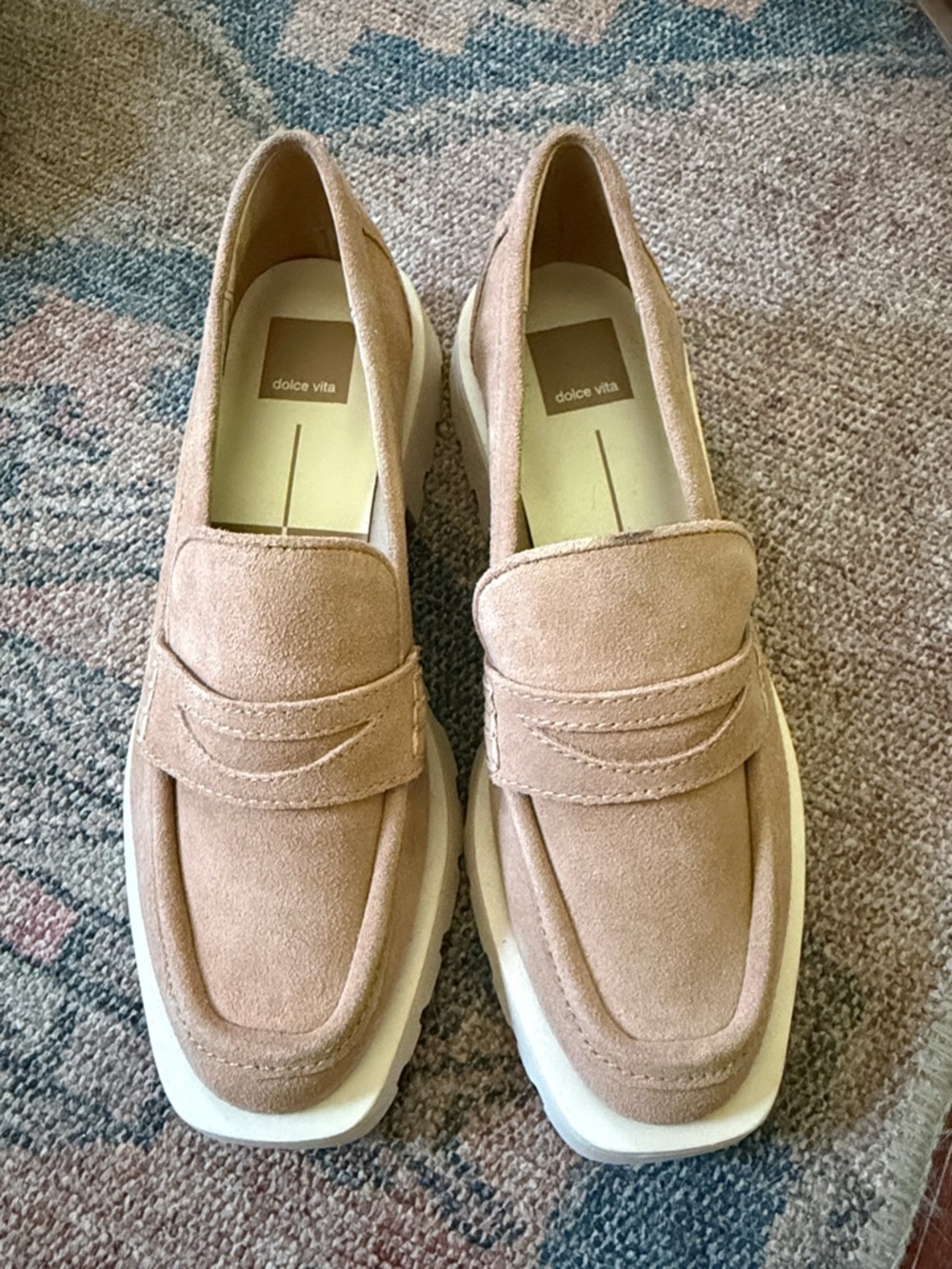 Dolce Vita Tan Suede Platform Loafers